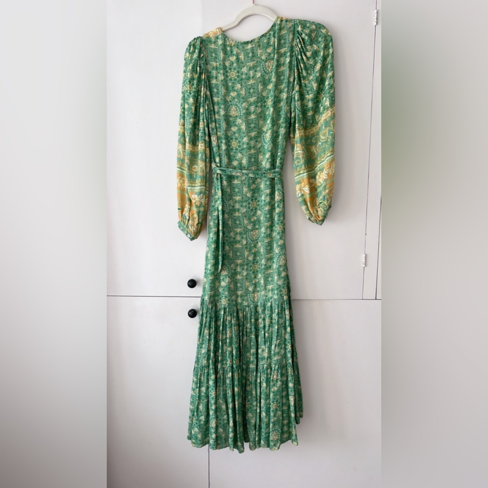 SPELL Madame Peacock Gown in Emerald - Picture 9 of 10